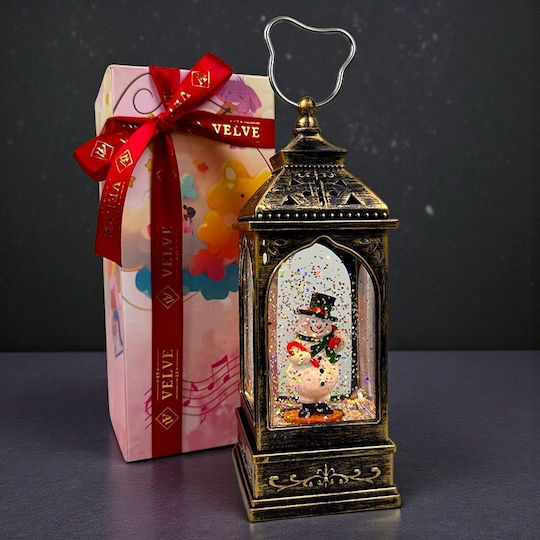 Christmas Decorative Traffic Light Lighted with Snowman 8x20cm