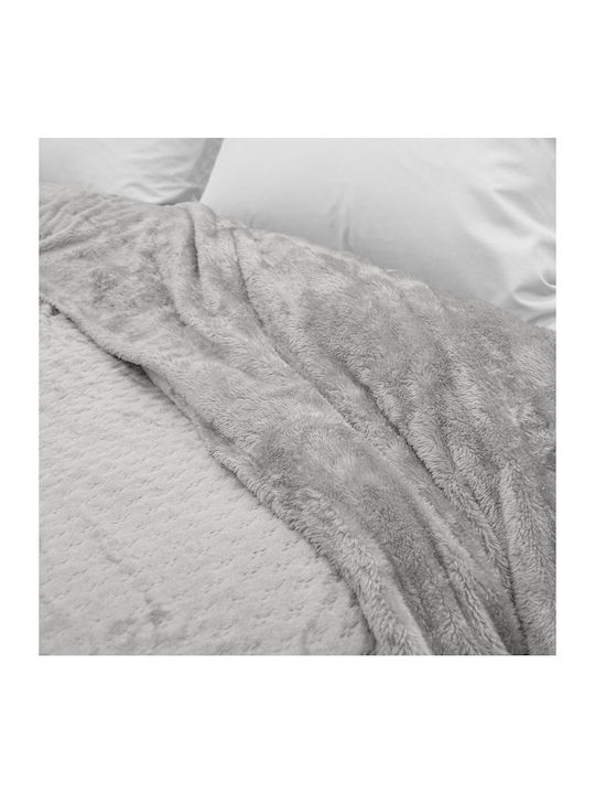 Lino Home Sherpa Decke Einzeln 160x220cm Silber