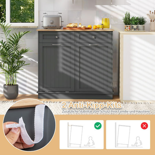 Επιδαπέδιο Ντουλάπι Γκρι 100x35x90.5εκ. Επιδαπέδιο Ντουλάπι Γκρι 100x35x90.5εκ.