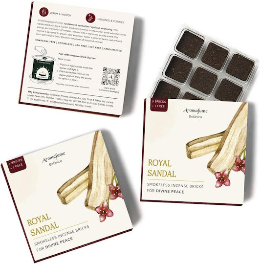 Royal Sandal Incense Bricks Home Fragrance 10 Pieces