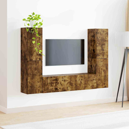 Living Room TV Unit with Lighting Smoked Oak L30xW31xH60cm