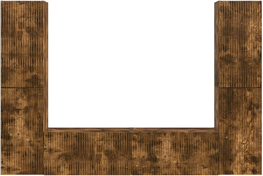 Living Room TV Unit with Lighting Smoked Oak L30xW31xH60cm