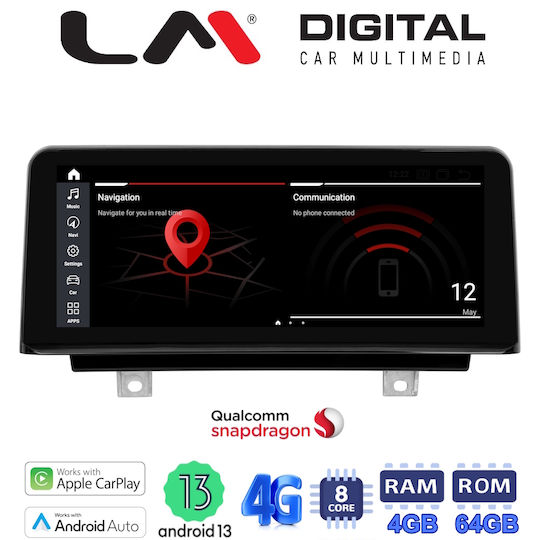 LM Digital Sistem Audio Auto Pentru BMW Serie 3 / F30 / Serie 4 (F32) 2013-2016 (Bluetooth/USB/Wi-Fi/GPS/Apple CarPlay/Android Auto) Cu Ecran Tactil 12.33"