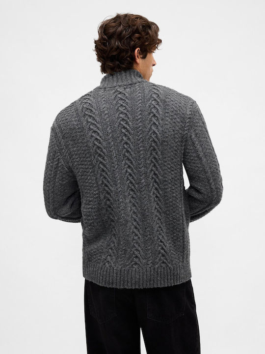 Ανδρική Ζακέτα Πλεκτή Dark Heather Grey