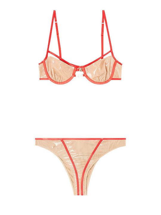 Diesel Σετ Εσωρούχων με Slip Beige