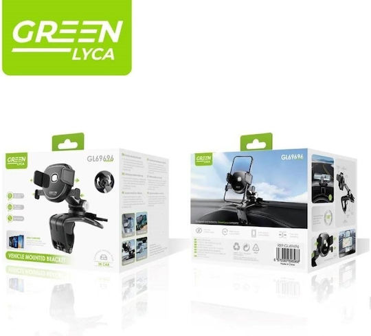 Green Lyca Βάση Κινητού Αυτοκινήτου με Ρυθμιζόμενα Άγκιστρα Πράσινη
