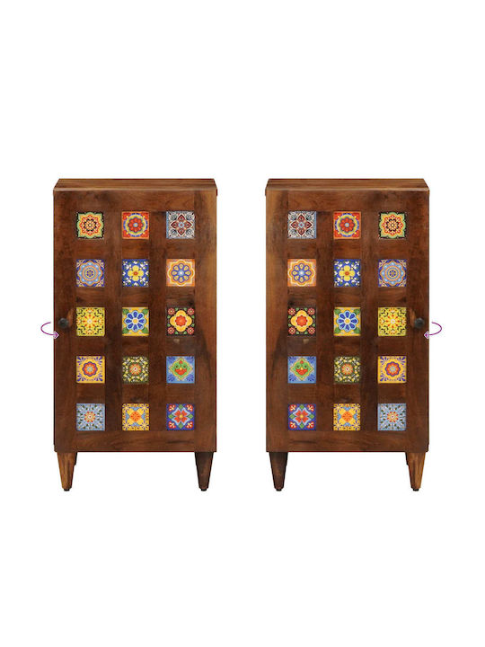 Cabinet de Birou din Lemn Masiv Walnut 40x33.5x75cm