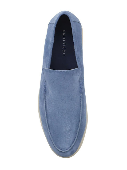 Suede Men's Espadrilles in Blue Color