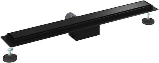 vidaXL Siphon Boden mit Größe 80x11cm Schwarz
