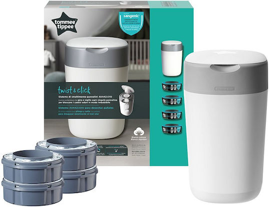 Tommee Tippee Twist Click Κάδος Απόρριψης Πανών Λευκός 4τμχ