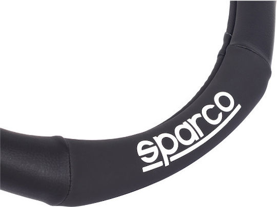 Sparco Κάλυμμα Τιμονιού Αυτοκινήτου D-type Συνθετικό Μαύρο με Μαύρη Ραφή