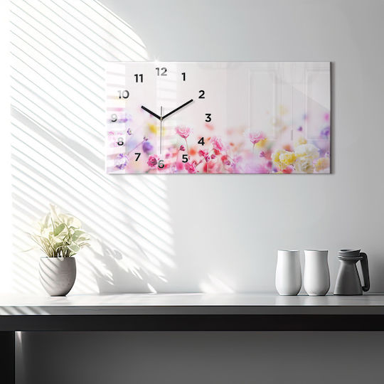 Tulup Ρολόι Τοίχου Γυάλινο Πολύχρωμο 60x30cm Tulup Ρολόι Τοίχου Γυάλινο Πολύχρωμο 60x30cm