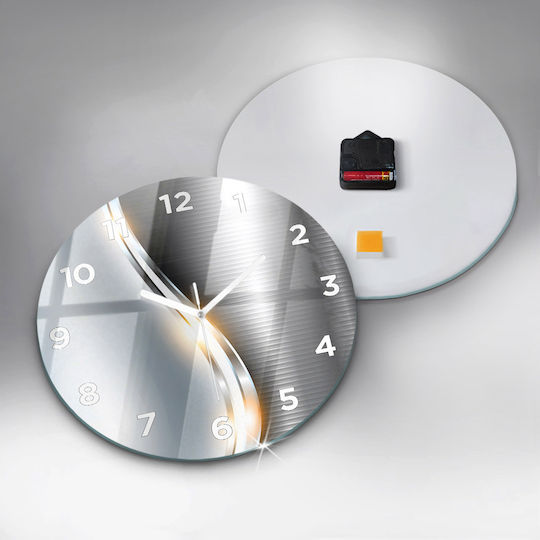 Tulup Wall Clock Glass Gray Ø30cm