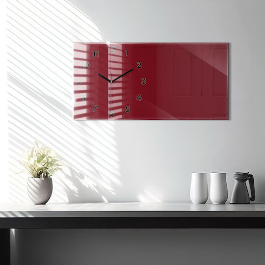 Tulup Ρολόι Τοίχου Γυάλινο Κόκκινο 60x30cm Tulup Ρολόι Τοίχου Γυάλινο Κόκκινο 60x30cm