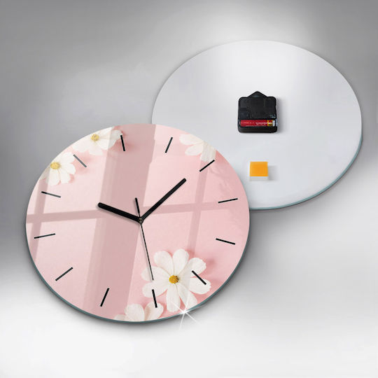 Tulup Wanduhr Glas Rosa Ø30cm