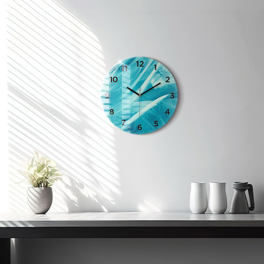 Tulup Leise Antikes Wanduhr Glas Blau Ø30cm