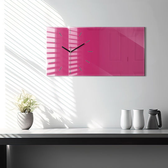 Tulup Αθόρυβο Ρολόι Τοίχου Γυάλινο Ροζ 60x30cm
