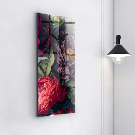 Tulup Silent Ceas de Perete Sticlă Multicolor 30x60cm