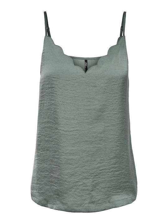 Debbie Women's Satin Lingerie Top Balsam Green
