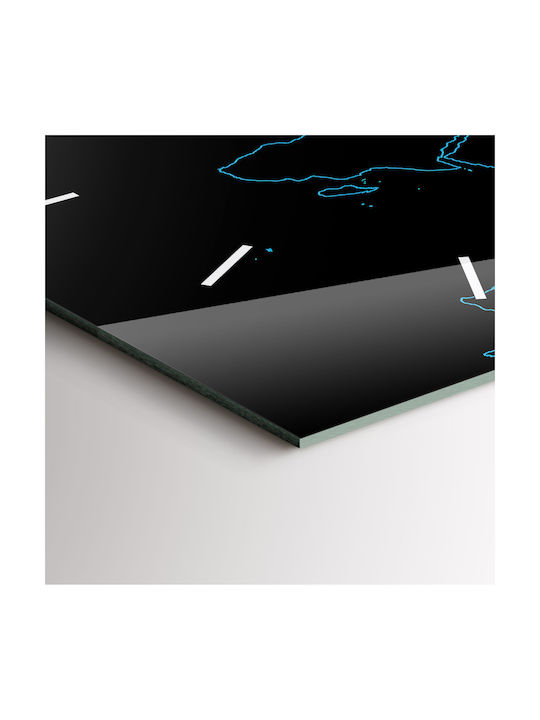Tulup Leise Wanduhr Glas Schwarz 30x30cm