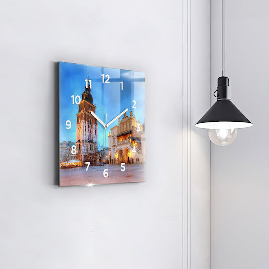 Tulup Silent Wall Clock Glass Yellow 30x30cm