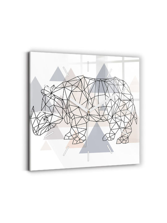 Tulup Silent Ceas de Perete Sticlă Bej 30x30cm