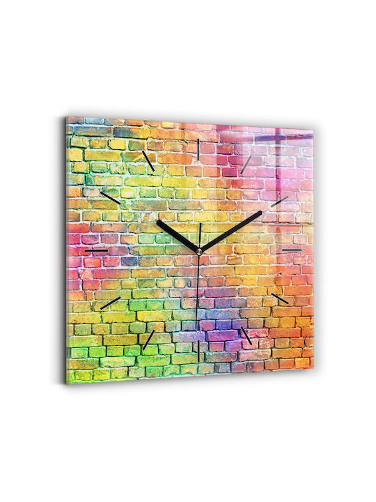 Tulup Тих режим Стенен часовник Стъкло Многоцветен 30x30см