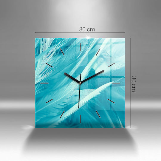 Tulup Silent Wall Clock Glass Multicolour 30x30cm