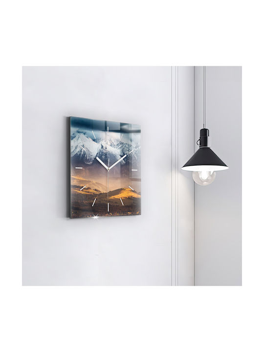 Tulup Тих режим Стенен часовник Стъкло Бял 30x30см