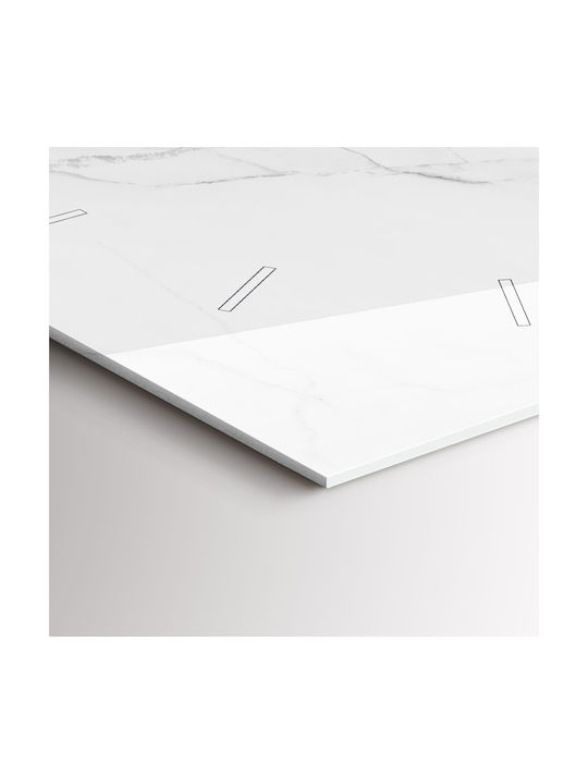 Tulup Тих режим Стенен часовник Стъкло Бял 30x30см