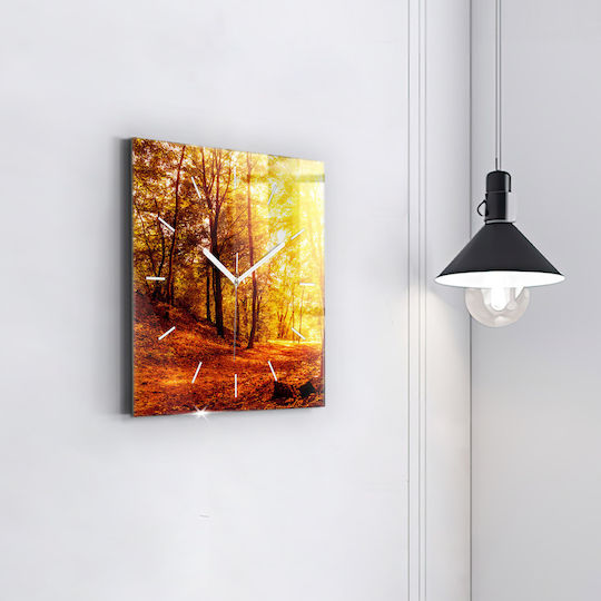 Tulup Silent Ceas de Perete Sticlă Portocaliu 30x30cm