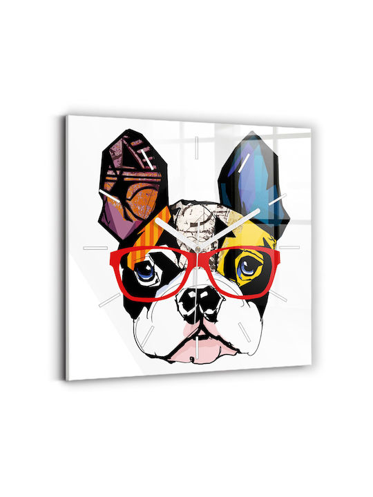 Tulup Silent Ceas de Perete Sticlă Multicolor 30x30cm