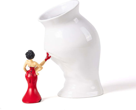 Seletti Διακοσμητικό Βάζο Polyresin Weiß 28x17.5x28.5cm 1Stück
