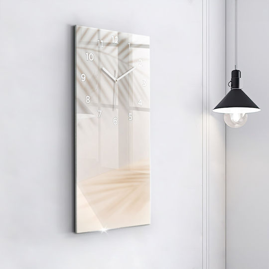 Tulup Leise Wanduhr Glas Beige 30x60cm