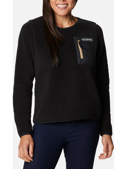 West Bend Winter Women's Fleece Blouse Long Sleeve Black