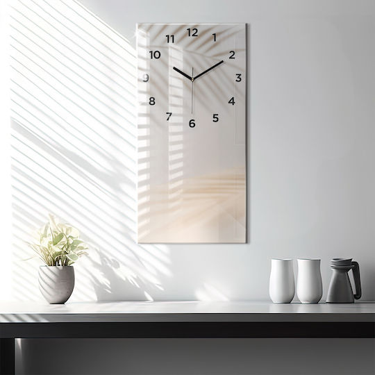 Tulup Αθόρυβο Ρολόι Τοίχου Γυάλινο Μπεζ 30x60cm