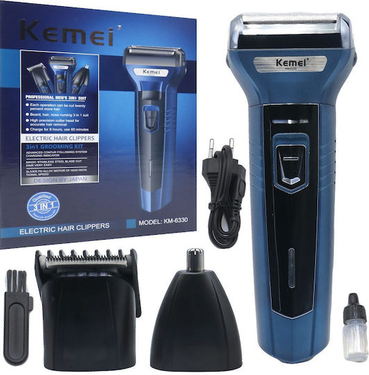 Kemei KM-6330 Foil Ξυριστική Μηχανή Προσώπου Επαναφορτιζόμενη