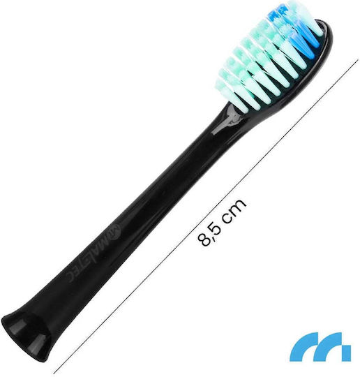 Set 3x Capete de Periuță de Dinți Sonic Universale Maltec Peri Densi Ideal pentru Dinți Sensibili Gingii Negru