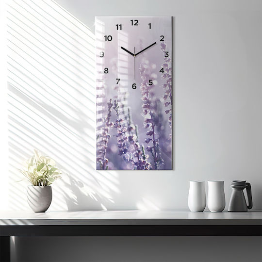 Tulup Silent Ceas de Perete Sticlă Violet 30x60cm