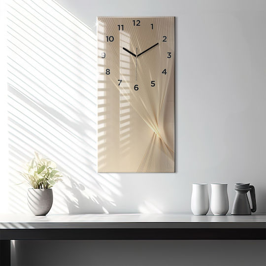 Tulup Тих режим Стенен часовник Стъкло Жълт 30x60см