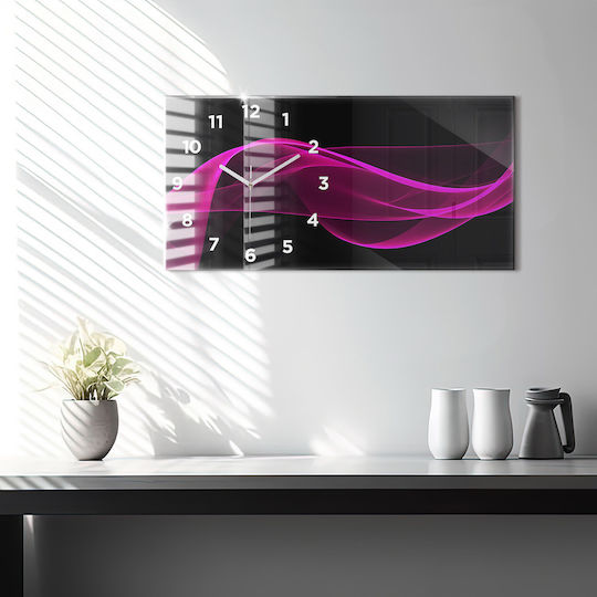 Tulup Αθόρυβο Ρολόι Τοίχου Γυάλινο Ροζ 60x30cm