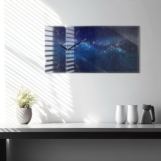 Tulup Silent Ceas de Perete Sticlă Albastru 60x30cm