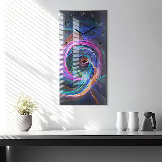 Tulup Leise Wanduhr Glas Lila 30x60cm