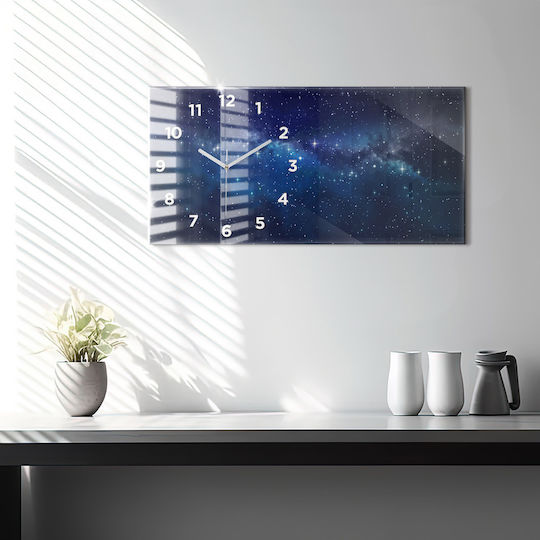 Tulup Silent Ceas de Perete Sticlă Albastru 60x30cm