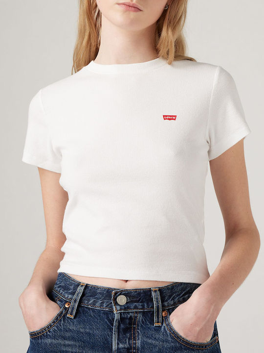 Essential Sporty Γυναικείο Αθλητικό Crop T-shirt White