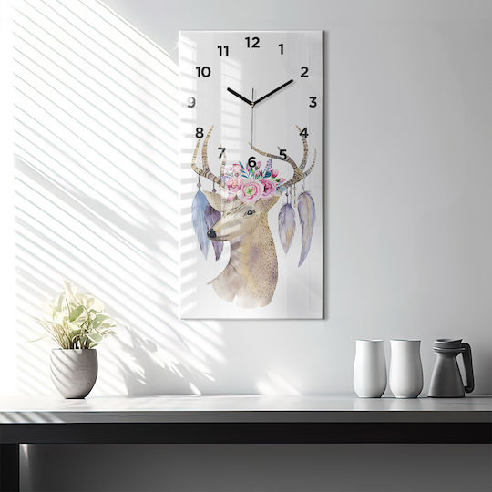 Tulup Leise Wanduhr Glas Lila 30x60cm