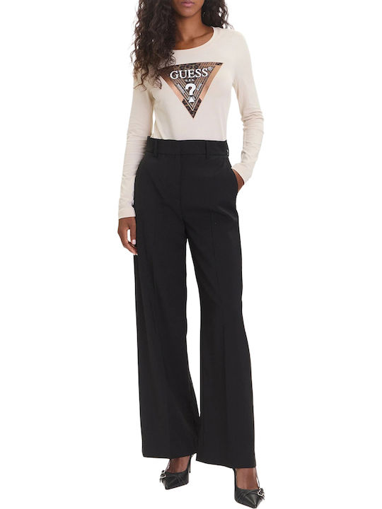 Women's Long Sleeve Beige Blouse