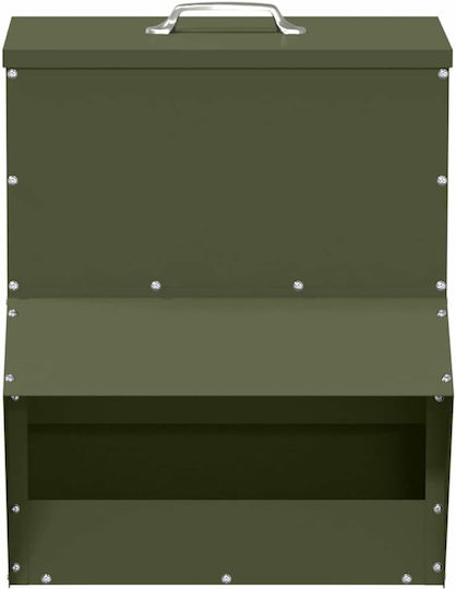Vidaxl Chicken Feeder Olive Green 20 X 25 X 35 Cm