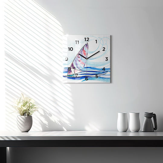 Tulup Leise Wanduhr Glas Lila Ø30cm