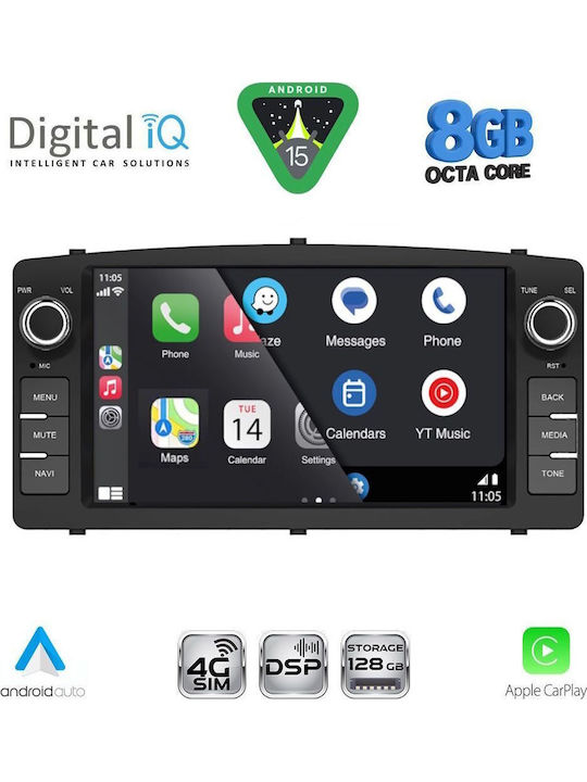 Digital IQ Car Audio System for Toyota Corolla 2000-2006 (Bluetooth/USB/WiFi/GPS/Apple-Carplay/Android-Auto)